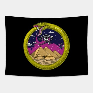 Egyptian Pyramids Ouroboros Tapestry