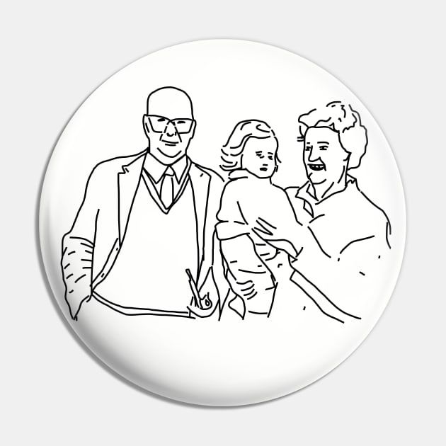 Minimal Portrait of the Artist and Grandparents Pin by ellenhenryart