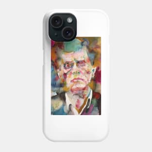 LUDWIG WITTGENSTEIN watercolor portrait .4 Phone Case