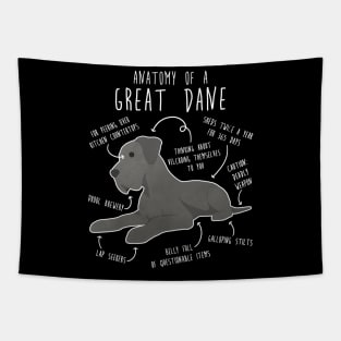 Blue Great Dane Dog Anatomy Tapestry