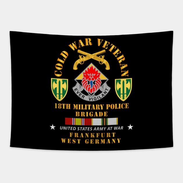 Cold War Vet - 18th Military Police Brigade DUI - SSI w COLD SVC Tapestry by twix123844