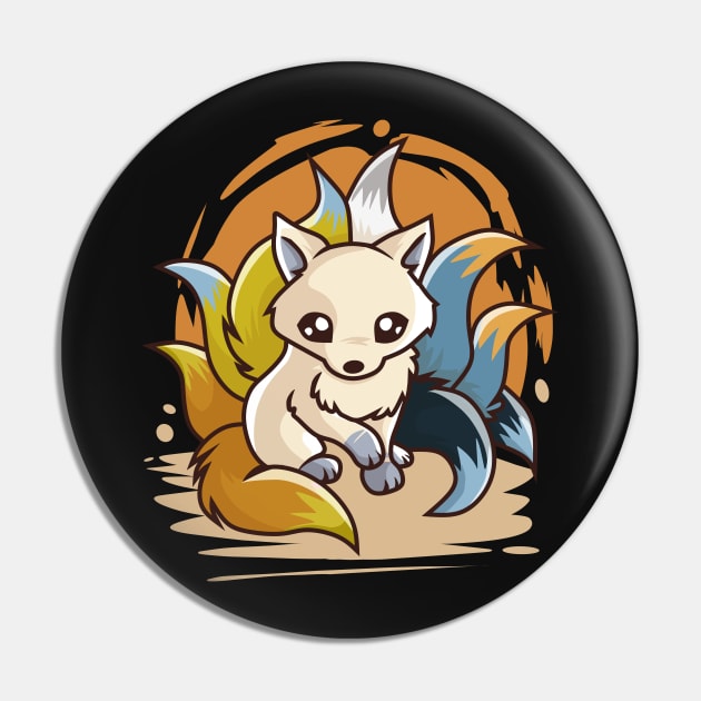 Aroace Cute Kitsune Pin by Psitta