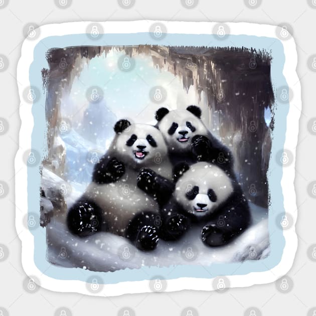 Kawaii Cute Panda Bear T-Shirt - Cute Pandas - Sticker