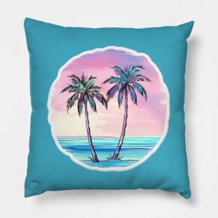 2 palm trees Pillow