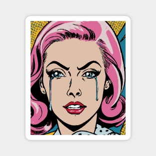 pop art crying girl Magnet