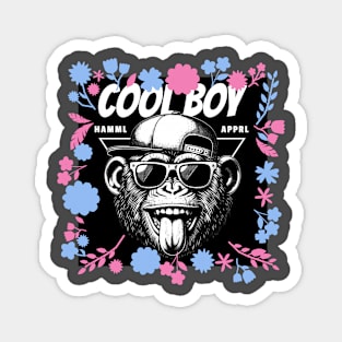 Cool Boy Chimp wears hat, sunglasses and tongue) Magnet
