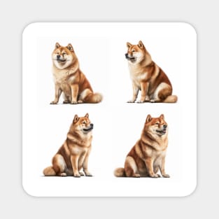 Fat Shiba Inu x4 Magnet