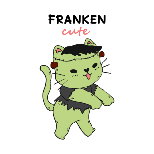 Frankenstein cat, franken cute, cat Halloween cute gift cat lover T-Shirt