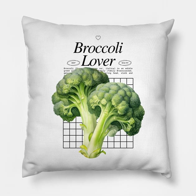 Broccoli Lover - Veggies Brassica oleracea Pillow by Millusti