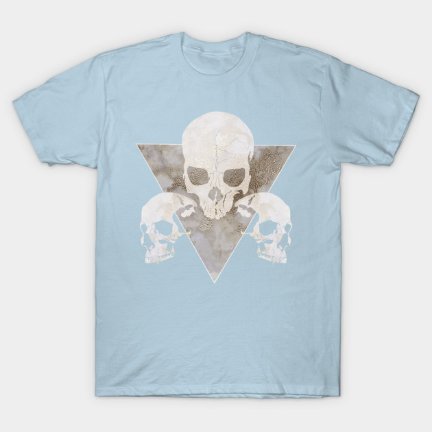 Disover White Marble Skulls - Three Skulls - T-Shirt