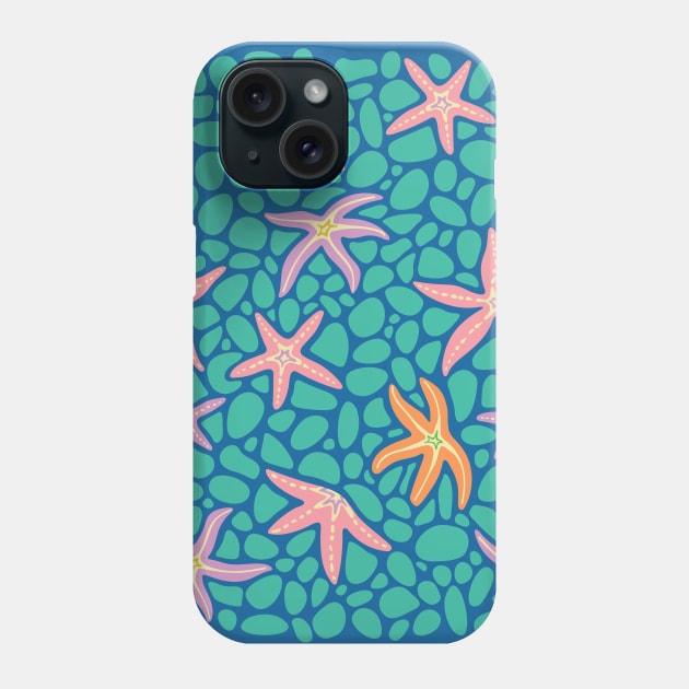 SEA STARS Coastal Ocean Starfish with Pebbles in Summer Pink Purple Orange Turquoise - UnBlink Studio by Jackie Tahara Phone Case by UnBlink Studio by Jackie Tahara