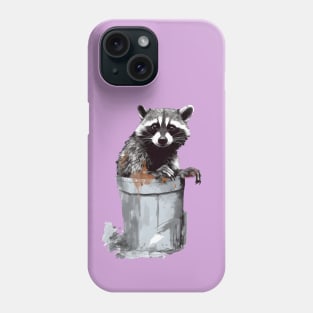 Cute Raccoon in a trash bin, trash panda Phone Case