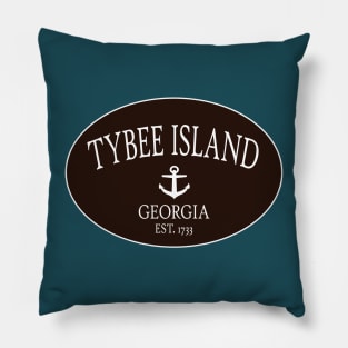 Tybee Island Georgia Sea Islands Anchor Brown Pillow