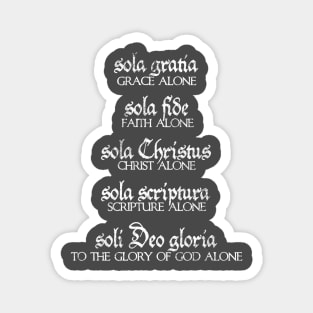 The Five Solas of the Reformation (dark colors) Magnet