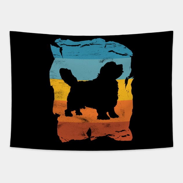 Clumber Spaniel Distressed Vintage Retro Silhouette Tapestry by DoggyStyles