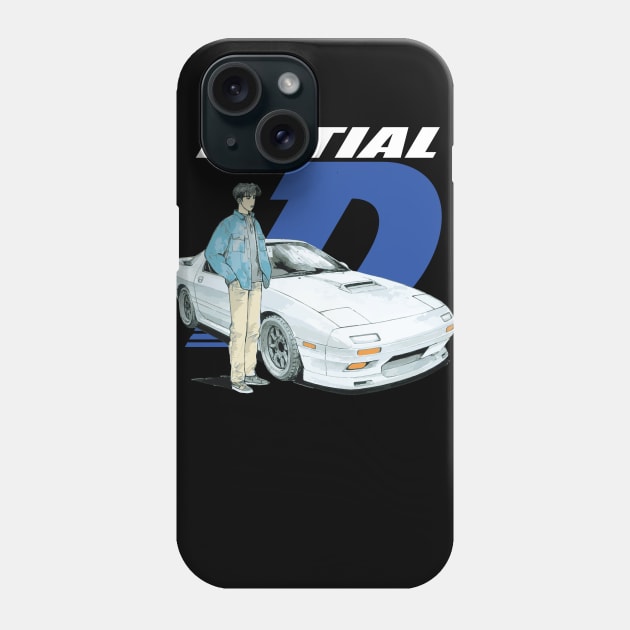 Initial D FC RX7 Stage 1 Drifting - Ryosuke Takahash RedSuns Phone Case by cowtown_cowboy