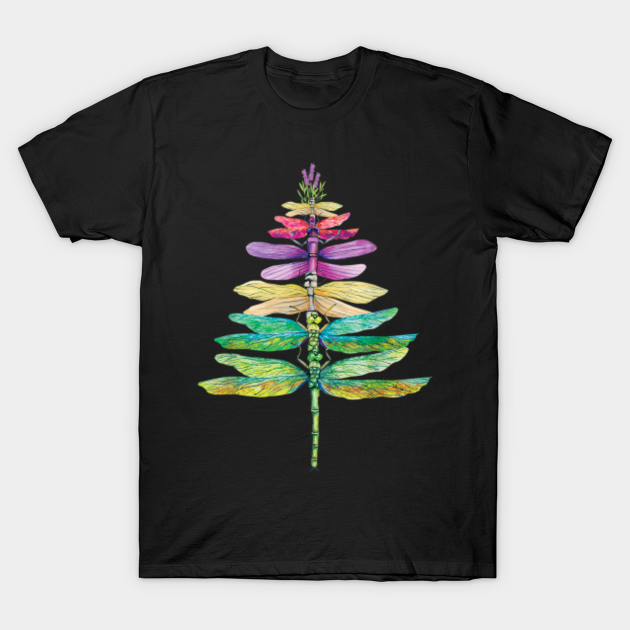 Discover Merry Christmas insect Lover Xmas Dragonfly Christmas Tree - Dragonfly Christmas Tree - T-Shirt