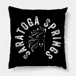 Saratoga Springs New York Horse Racing Pillow