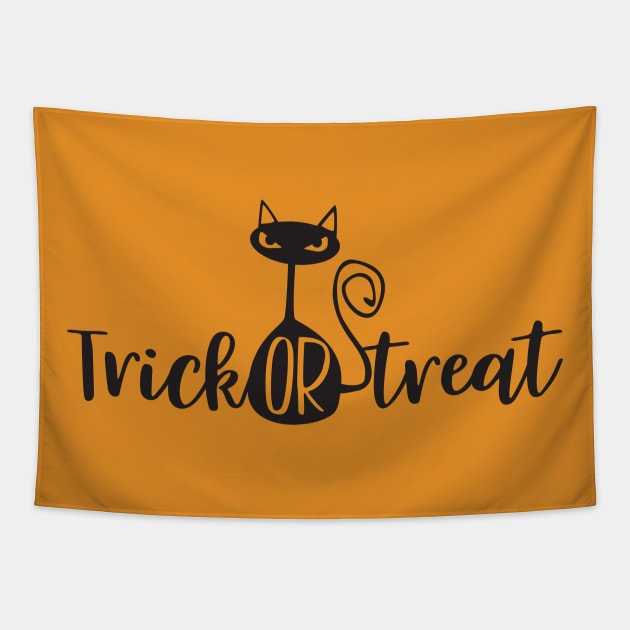 Trick or Treat Cat Tapestry by MCAL Tees