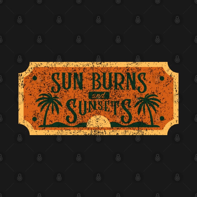 Sunburns & Sunsets Retro Vintage Sunset Faux Patch by Up 4 Tee