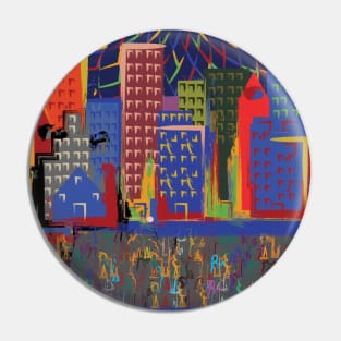 colorful cityscape Pin