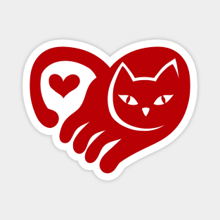 RED CAT HEART Magnet