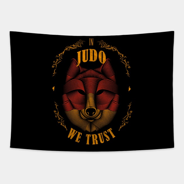 In Judo we trust; Judo fighter Tapestry by OutfittersAve