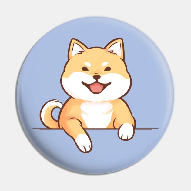 Shiba Inu Table Blue Pin by KucingKecil