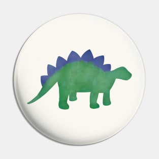 watercolor stegosaurus dinosaur - green and blue Pin