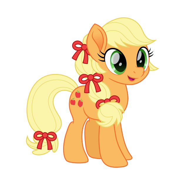 Applejack ponytail with bows by CloudyGlow