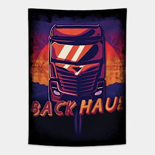 Truck Driver Retro sunset Tapestry