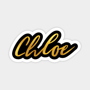 Chloe Name Hand Lettering in Faux Gold Letters Magnet