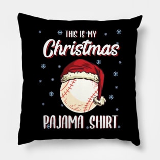 Christmas Pajama Baseball Ball Santa hat Pillow