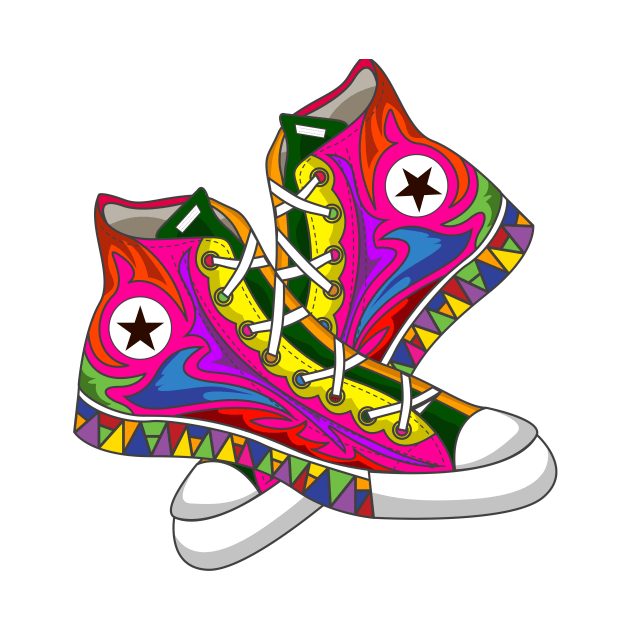 Abstract colorful shoe design by SNstore