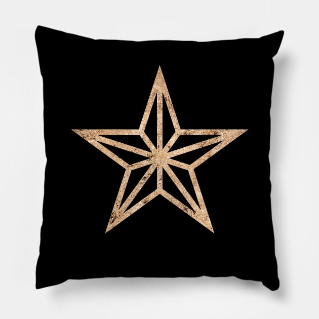 Gold Geometric Glyph Mandala Sigil Rune Sign Seal  -  218 Pillow by Holy Rock Design