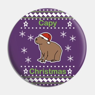 Capybara says Capy Christmas Pin