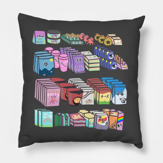 Asian Snacks Tote bag - Retro Japanese/Korean/Chinese Snacks - Convenience Store inspired Pillow by  dwotea