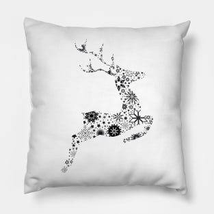 Reindeer ice crystals and snow stars Pillow