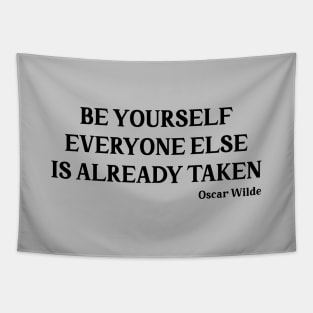 Oscar Wilde quote, black Tapestry