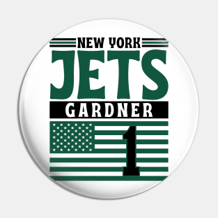 New York Jets Gardner 1 American Flag Football Pin