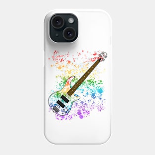 Bass Guitar Rainbow Colours Bassist Musician Phone Case