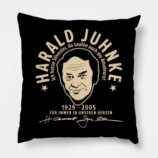 Harald Juhnke Portrait Logo - „Ich hasse Silvester“ Quote Design Pillow