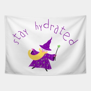 Stay Hydrated Funny Wizard Tapestry