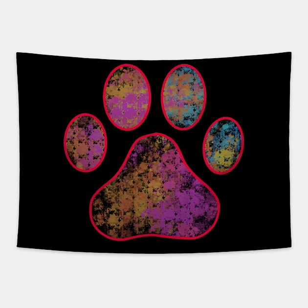 paw print dog cute Tapestry by Lin Watchorn 