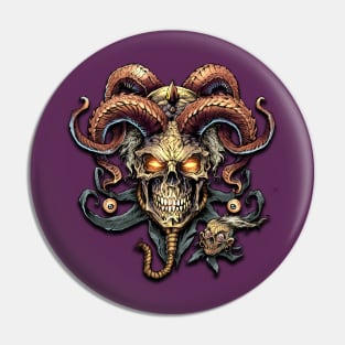 Jester Skull with Horns Pin