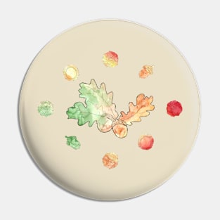 Watercolor Acorns Pin