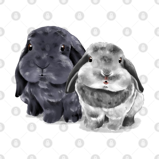 Blue and Joy | Holland Lop Rabbit Couple | Bunniesmee by GambarGrace