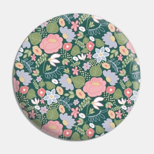 Folksy Floral Pattern Pin