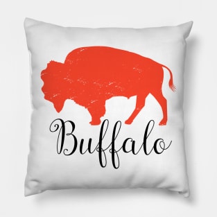 Buffalo New York WNY 716 BuffaLove Pattern White and Red Pillow