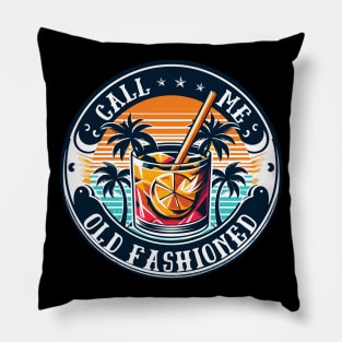 Call Me Old Fashioned, Retro, Coctail. Pillow